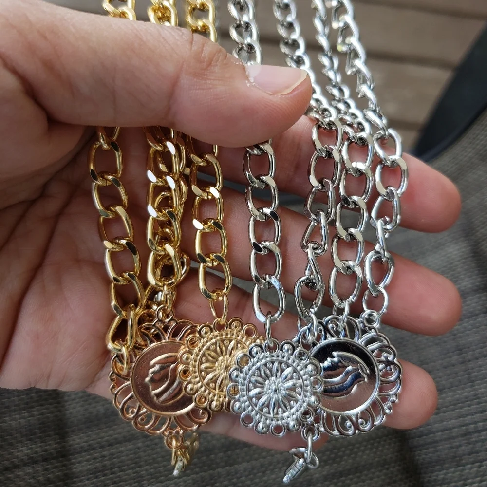 Multilayer Waistchain Sunflower Pendant  Silver/Gold